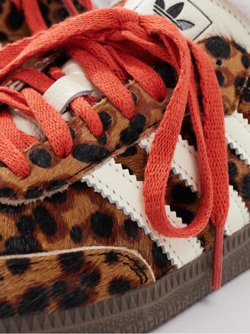 NWT Adidas Samba OG Pre Loved Women’s Leopard Print with Orange Accents Size 9.5